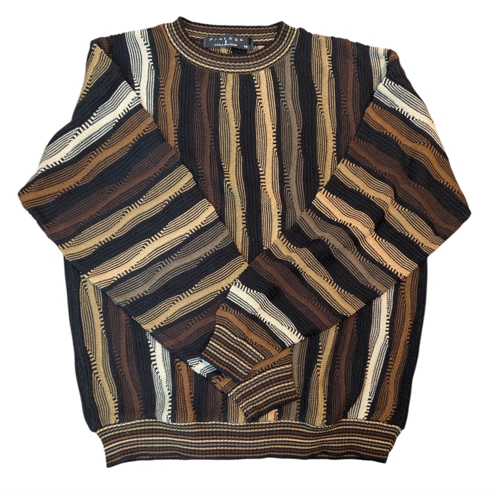 Protege Collection textured  vintage pullover Black sweater size Medium